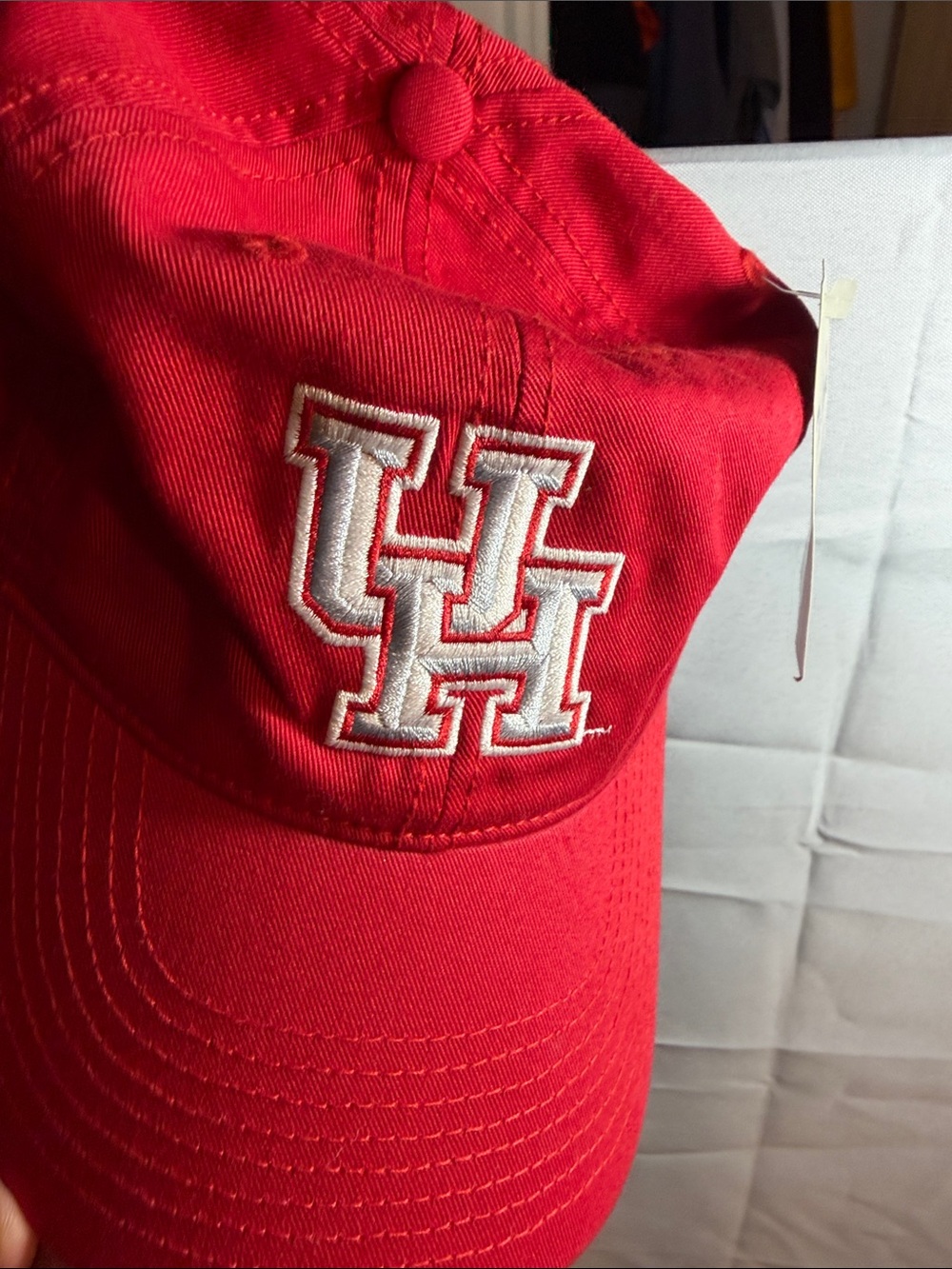 The Game Red Baseball Cap with White UH univ Houston Embroidered Logo